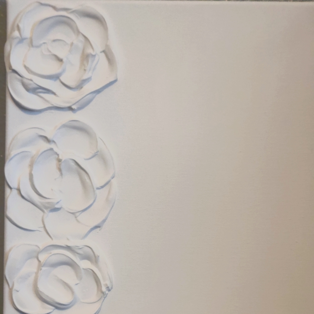 10 × 10 White sculpted canvas painting